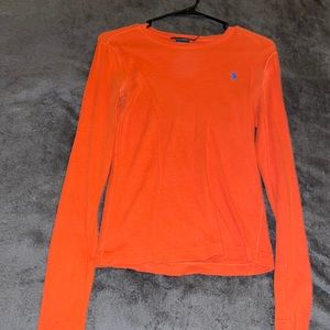 Size small Orange love sleeve Ralph Lauren Polo top